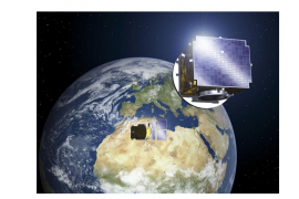 Les deux sondes Proba-3 en formation entre la Terre et le Soleil (Crédits ESA) Les deux sondes Proba-3 en formation entre la Terre et le Soleil (Crédits ESA)